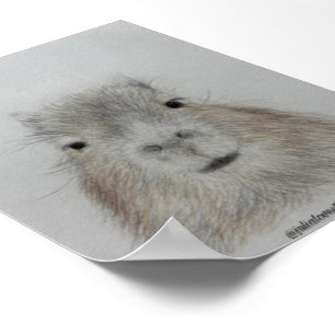 Capybara Mooie Potlood Tekening Kunstprint Poster