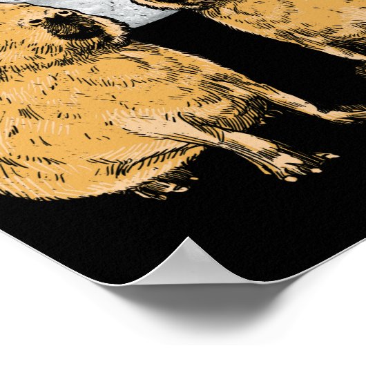 Capybara Moon Funny Capybaras Poster (Hoek)