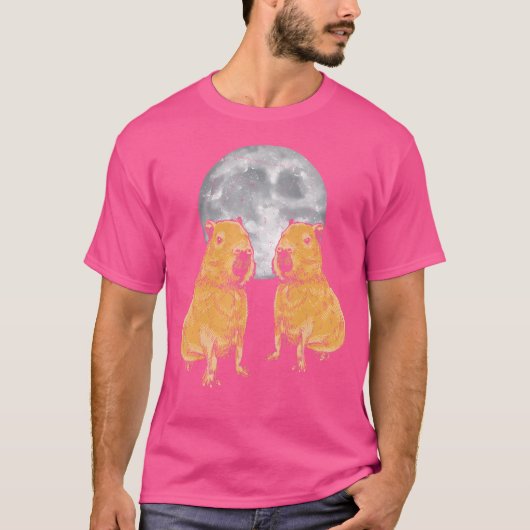 Capybara Moon Funny Capybaras T-shirt (Voorkant)