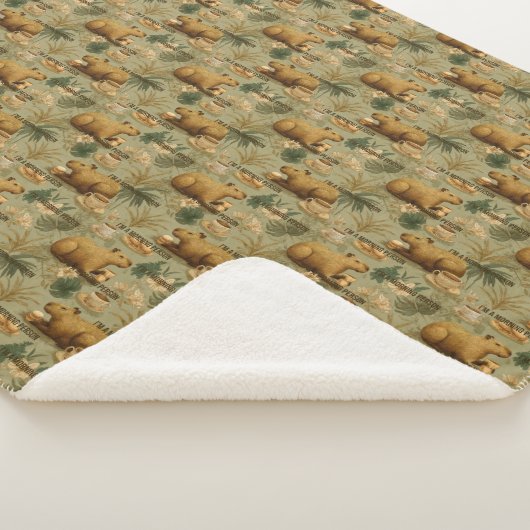 Capybara Morning Coffee Breakfast Botanical Art Sherpa Deken (3/4)