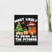 Capybara Most Likely To Drink All The Torro Funny Kaart (Voorkant)