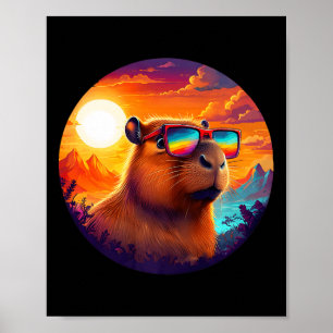 Capybara Mountain Natuur Animal Wildlife Forest Ou Poster