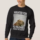 Capybara Mugshot Wanted For 93 Felonies Across The Trui (Voorkant)