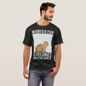 Capybara Mugshot wilde 93 Felonies over de hele we T-shirt (Voorkant volledig)
