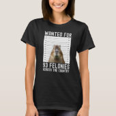 Capybara Mugshot wilde 93 Felonies over de hele we T-shirt (Voorkant)