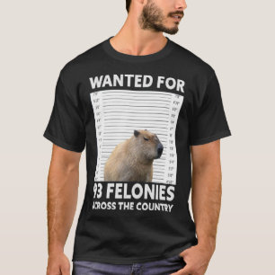 Capybara Mugshot wilde 93 Felonies over de hele we T-shirt