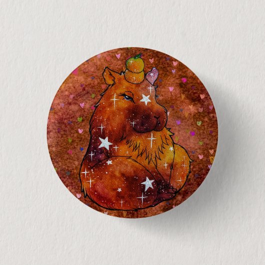 Capybara named Dream Ronde Button 3,2 Cm (Voorkant)