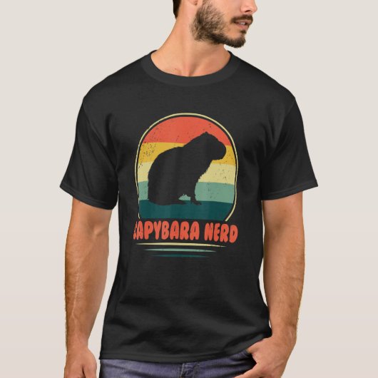 Capybara Nerd Cute Animal Rodent Capybara Pet Ow T-shirt (Voorkant)