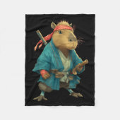 Capybara Ninja Samurai Japan Funny Japanese Graphi Fleece Deken (Voorkant)
