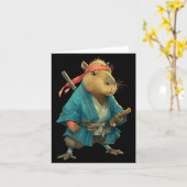 Capybara Ninja Samurai Japan Funny Japanese Graphi Kaart (Gele Bloem)