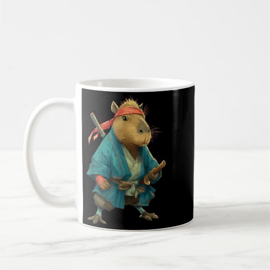 Capybara Ninja Samurai Japan Funny Japanese Graphi Koffiemok (Links)