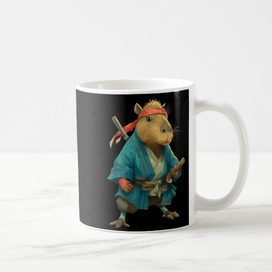 Capybara Ninja Samurai Japan Funny Japanese Graphi Koffiemok (Rechts)