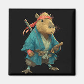 Capybara Ninja Samurai Japan Funny Japanese Graphi Magneet (Voorkant)