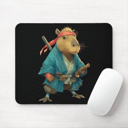 Capybara Ninja Samurai Japan Funny Japanese Graphi Muismat (Met muis)