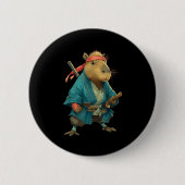 Capybara Ninja Samurai Japan Funny Japanese Graphi Ronde Button 5,7 Cm (Voorkant)