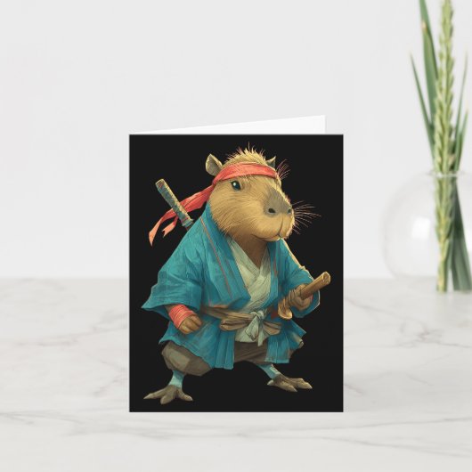 Capybara Ninja Samurai Japan Grappige Japanse Graf Kaart (Voorkant)