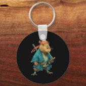 Capybara Ninja Samurai Japan Grappige Japanse Graf Sleutelhanger (Voorkant)