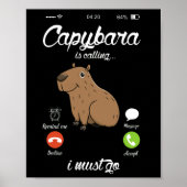 Capybara noemt het Capibara Rodent Dierenvriend Poster (Voorkant)