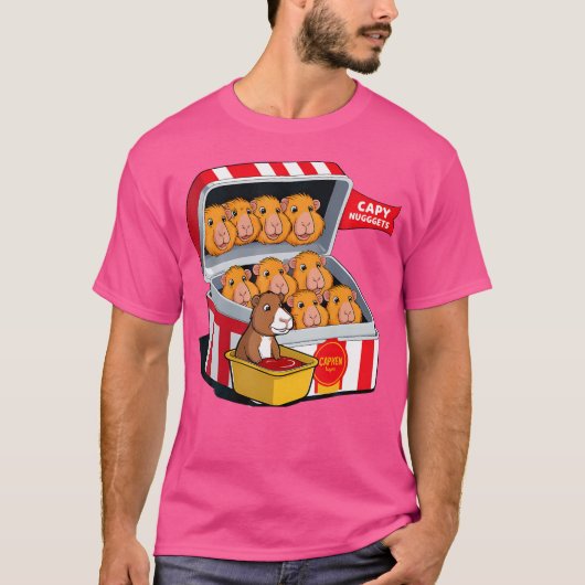 Capybara Nuggets Voedselwoordspeling Capybara Love T-shirt (Voorkant)