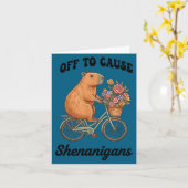 Capybara off to cause shenanigans st patricks day kaart (Gele Bloem)