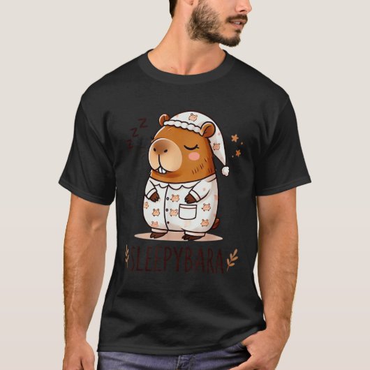 Capybara officiële slaap pyjama nachtjapon Sleepyb T-shirt (Voorkant)