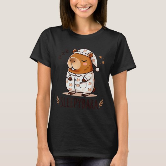 Capybara officiële slaap pyjama nachtjapon Sleepyb T-shirt (Voorkant)