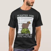 Capybara On Tortoise Wanted Mugshot T-shirt (Voorkant)