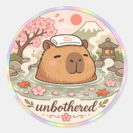 Capybara Onsen Spa Vibes Holografische Sticker