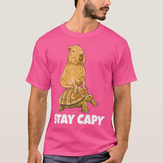 Capybara op schildpad verblijf Capy T-shirt (Voorkant)