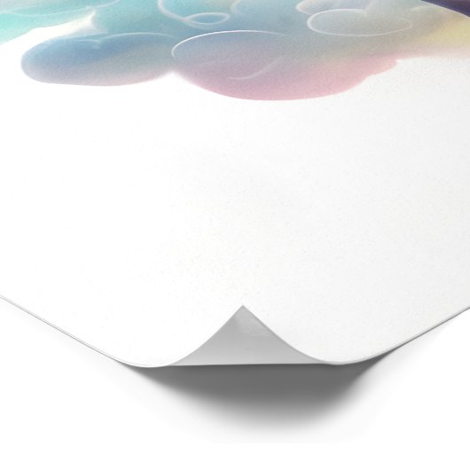 Capybara op Unicorn Poster - Magische fantasiekuns (Hoek)