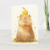 Capybara Oranje je blij Kaart (Voorkant)