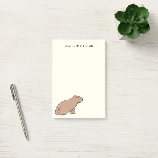 Capybara Original Art Cute Hand-Drawn Animal Post-it® Notes (Kantoor)