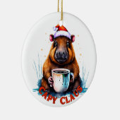 Capybara Ornament, Capybara Christmas, cadeau idee Keramisch Ornament (Rechts)