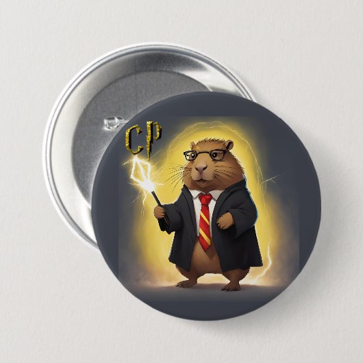 Capybara P Ronde Button 7,6 Cm (Voorkant /achterkant)