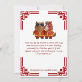 Capybara & Paard Maan Nieuwjaar Kaart (Achterkant)