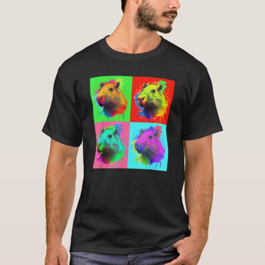 Capybara Painted Art Portrait Cute Capybara Lover  T-shirt (Voorkant)