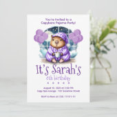  Capybara Pajama Birthday Party Invitation  Kaart (Staand voorkant)