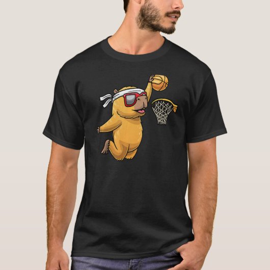 Capybara Palling Basketball Sports Rodent Kinder P T-shirt (Voorkant)