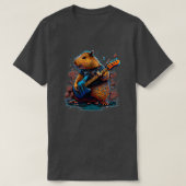 Capybara Palling Electric Guitar Rock 4 T-shirt (Design voorkant)