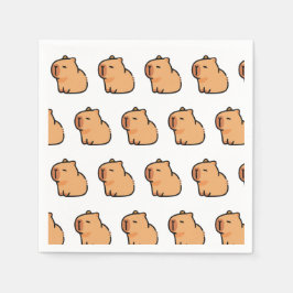 Capybara Party Napkins | Leuke dierlijke verjaarda Servet