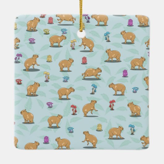 Capybara Pattern Keramisch Ornament (Achterkant)