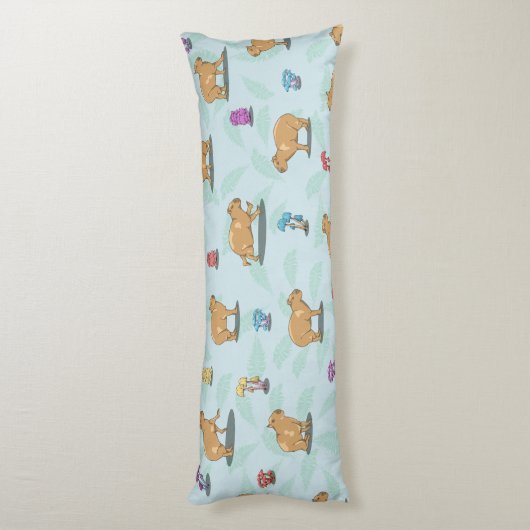 Capybara Pattern Lichaamskussen (Achterkant (Verticaal))