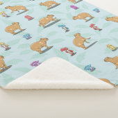 Capybara Pattern Sherpa Deken (3/4)
