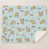 Capybara Pattern Sherpa Deken (Voorkant (horizontaal))