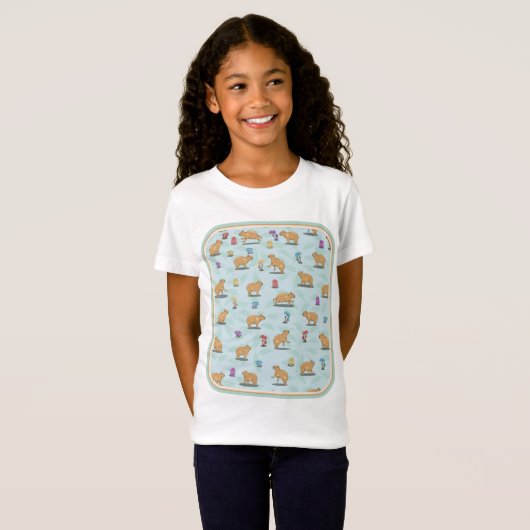 Capybara Pattern T-shirt (Voorkant volledig)