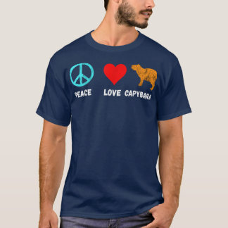 Capybara Peace Love Water Pig Guinea Pig  T-shirt