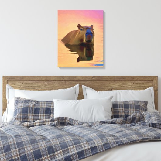 Capybara Peaceful Canvas Afdruk (Insitu (Slaapkamer))