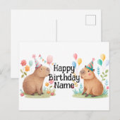 Capybara Persoonlijke verjaardag Briefkaart (Voorkant / Achterkant)