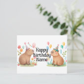 Capybara Persoonlijke verjaardag Briefkaart (Staand voorkant)
