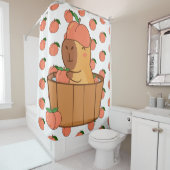 Capybara perzik gordijn - schattige dierlijke raam (In situ)